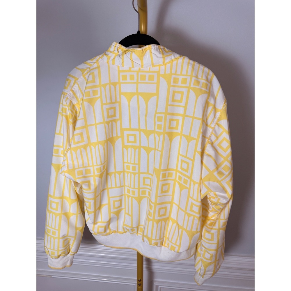 Tail Vintage Windbreaker Jacket Yellow White Geometric Print Full Zip Womens S - Picture 6 of 10
